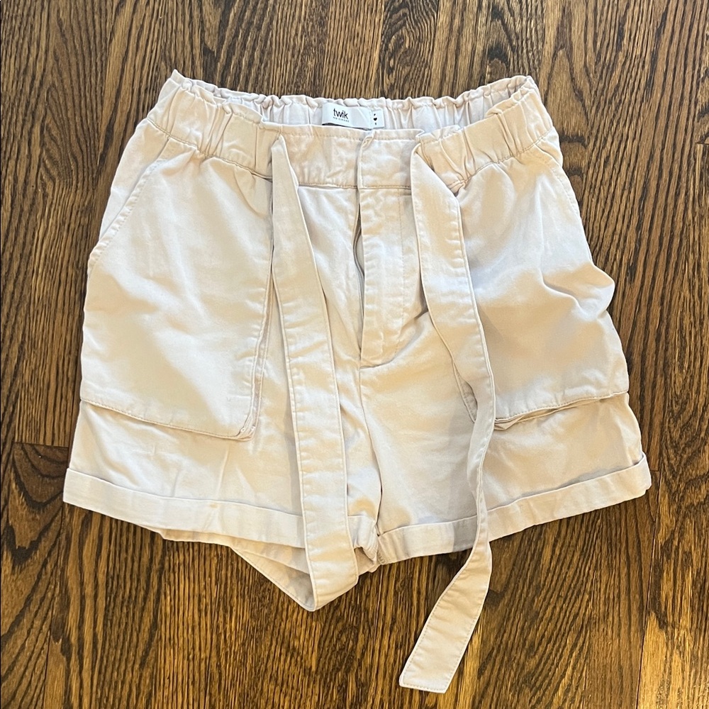 Beige Twik Shorts